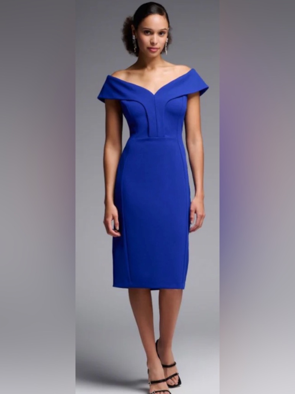 NWT Off-Shoulder Royal Blue Sheath Dress